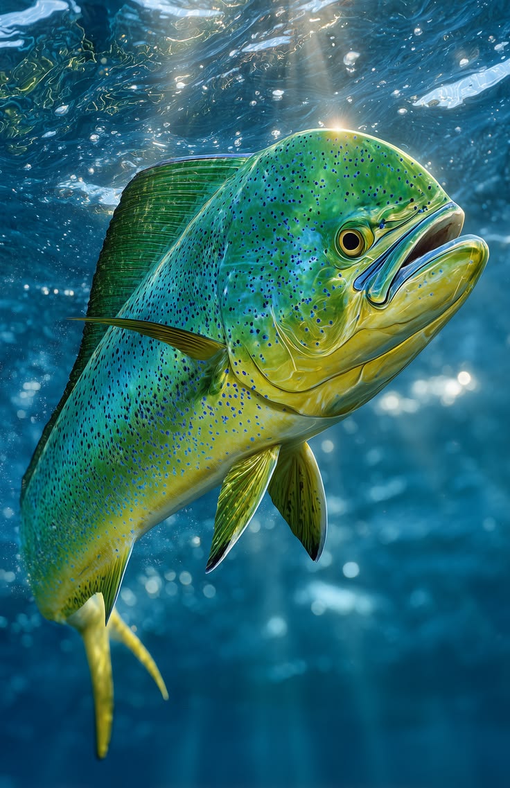 Mahi mahi nadando en el océano